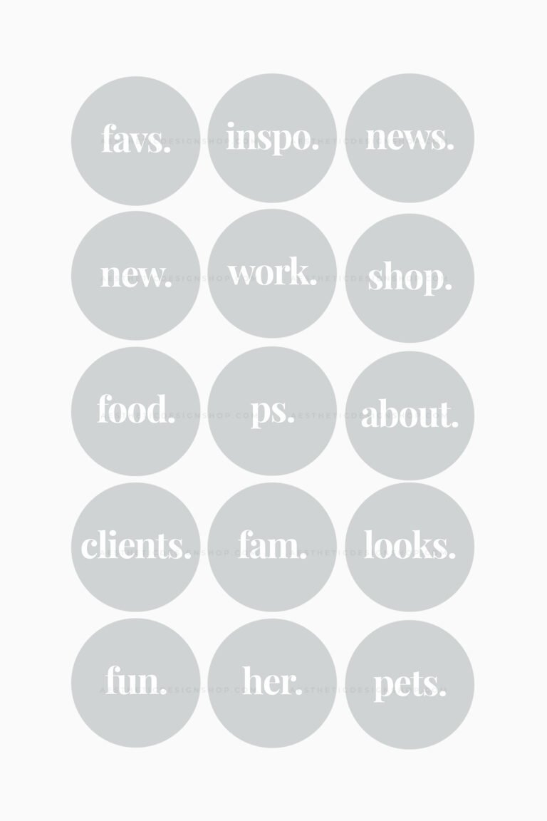 40 Quiet Luxury grey Instagram highlight covers ready-to-use + editable Canva template to create custom highlights