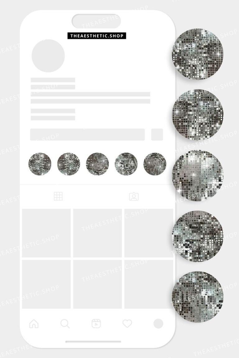 Disco ball (party globe) aesthetic Instagram highlight covers