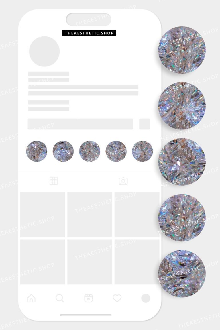 Holographic prism aesthetic Instagram highlight covers