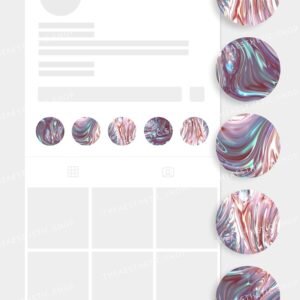 Liquid metal aesthetic Instagram highlight covers