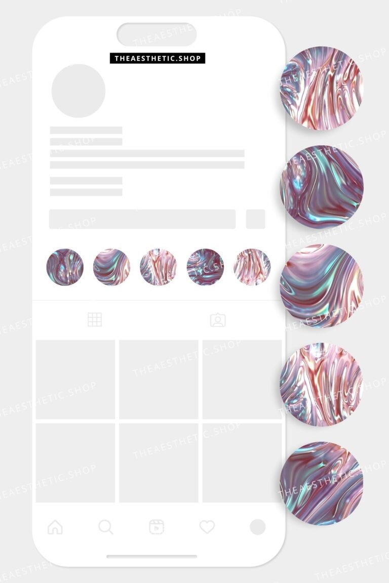 Liquid metal aesthetic Instagram highlight covers