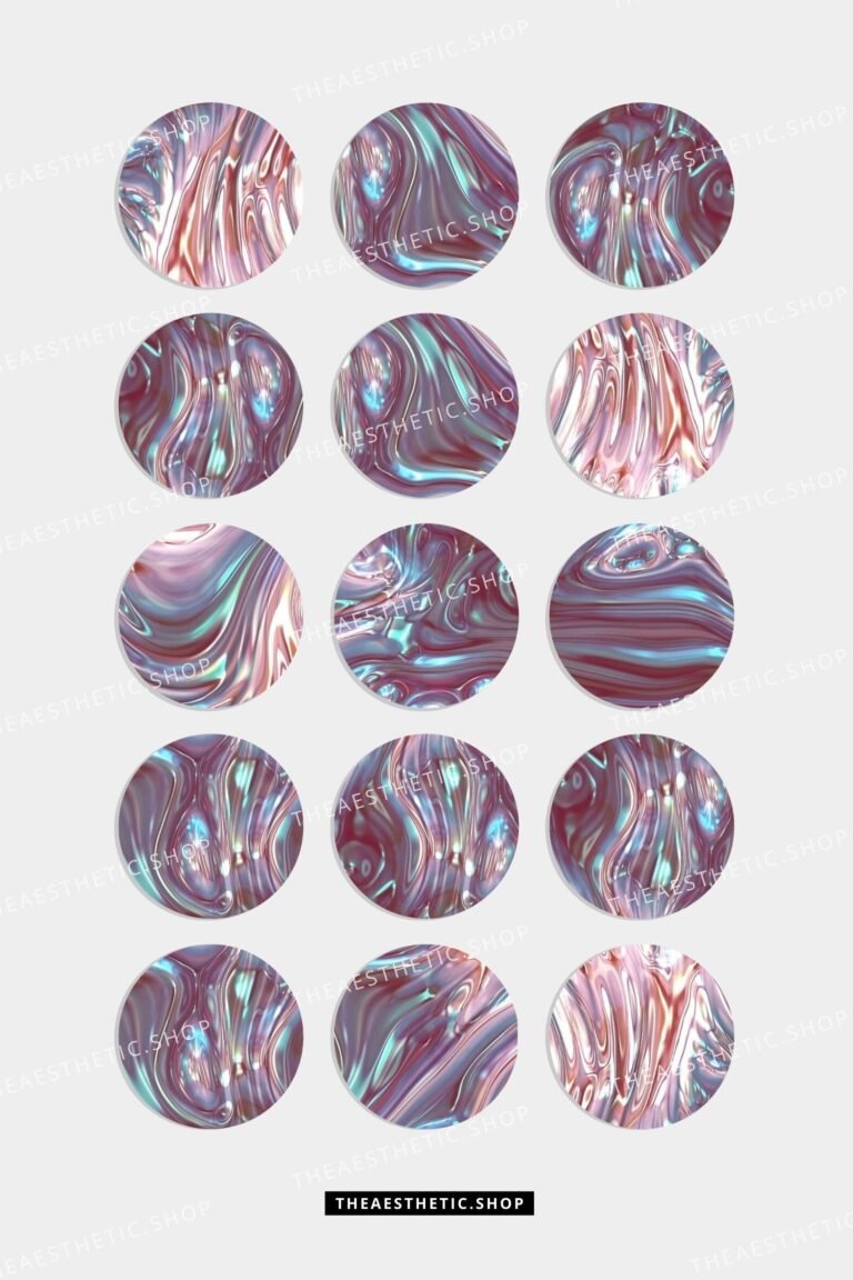 Liquid metal aesthetic Instagram highlight covers