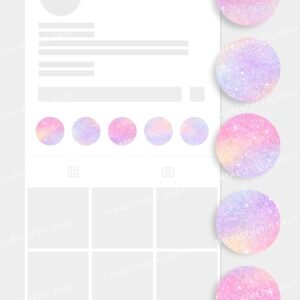 Pink glitter aesthetic Instagram highlight covers