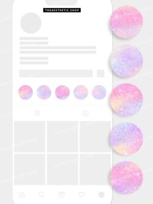 Pink glitter aesthetic Instagram highlight covers