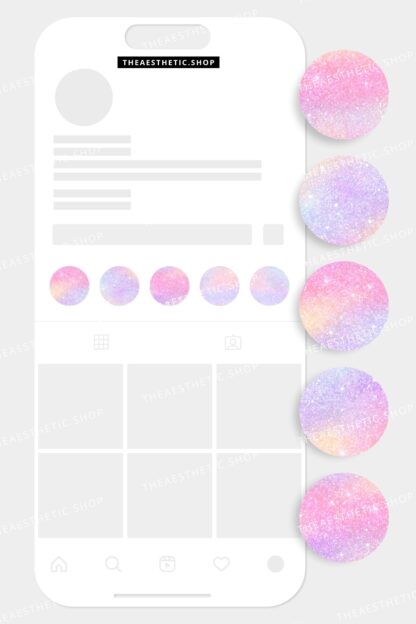 Pink glitter aesthetic Instagram highlight covers