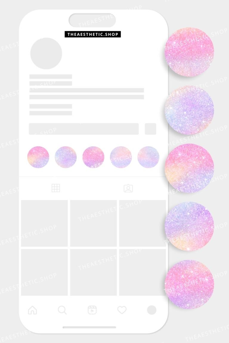 Pink glitter aesthetic Instagram highlight covers