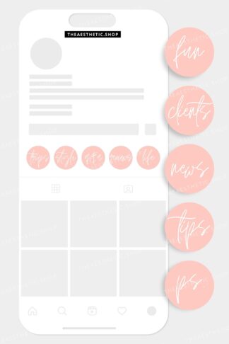 Pink handwritten style Instagram highlight covers