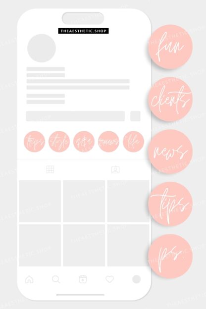 Pink handwritten style Instagram highlight covers