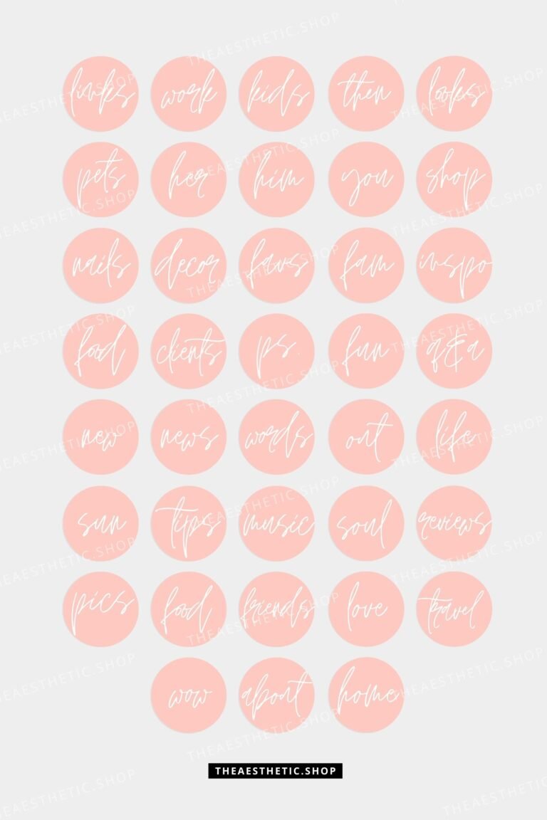 Pink handwritten style Instagram highlight covers