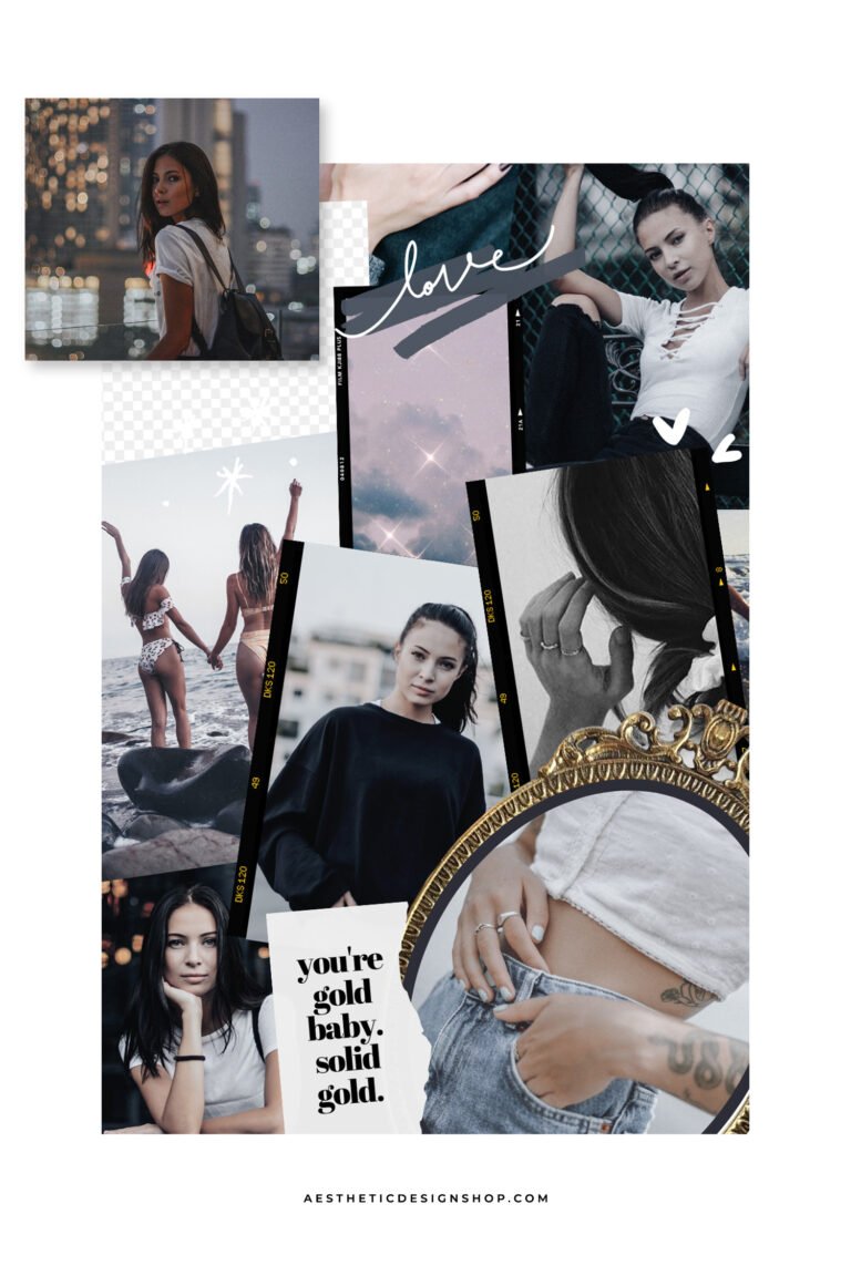 Aesthetic Canva Mood Board Collage Template Kit