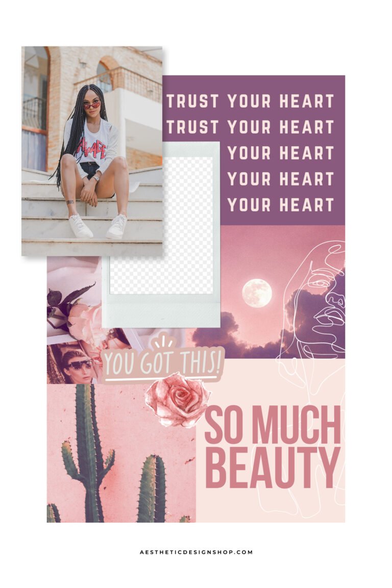 Aesthetic Canva Mood Board Collage Template Kit