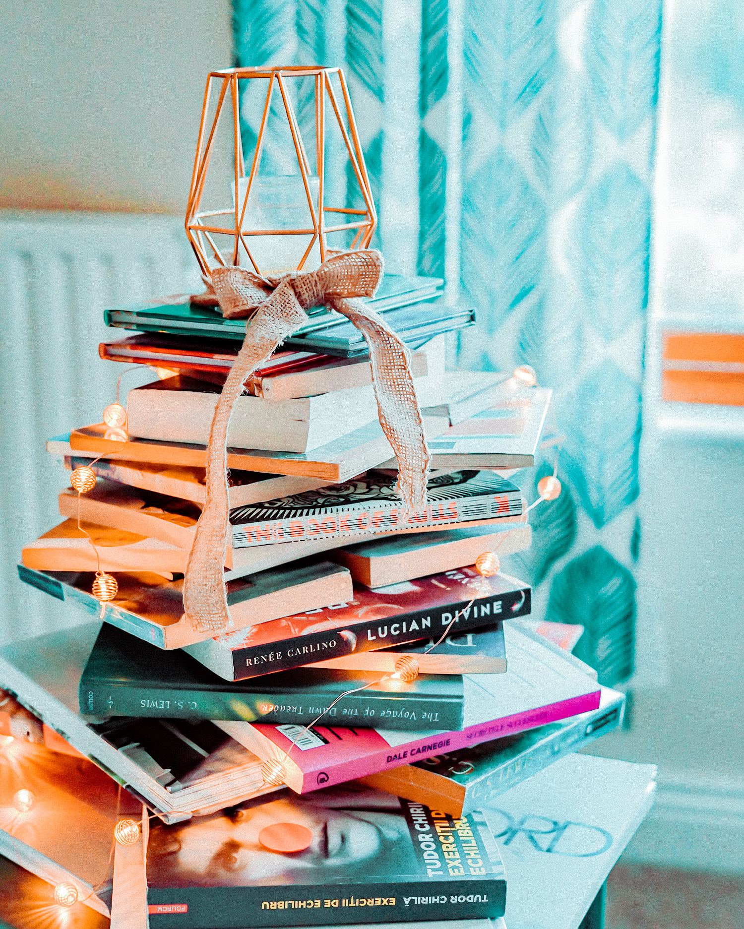 Creative Piled books christmas tree