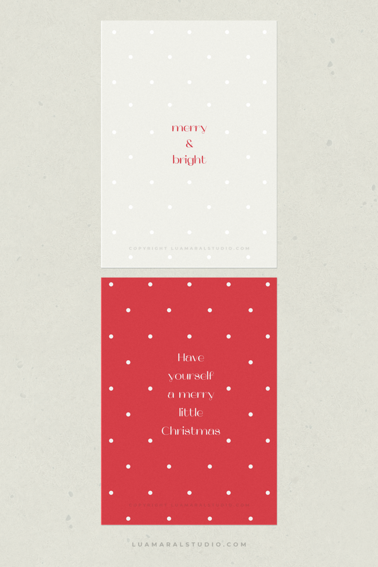 6 Minimalist Christmas card designs (PDF Printable, PNG Digital and ...
