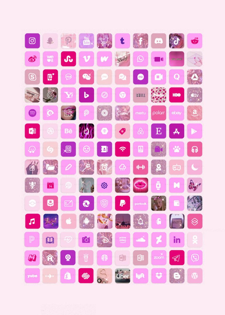 140 Baddie aesthetic home screen app icons
