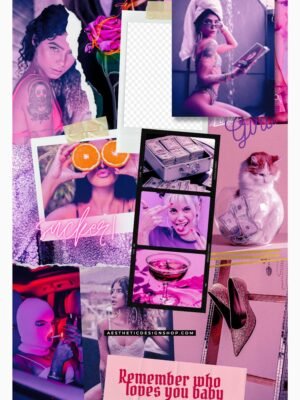 baddie-aesthetic-mood-board-collage Easy-to-edit Baddie Aesthetic Canva Collage Template