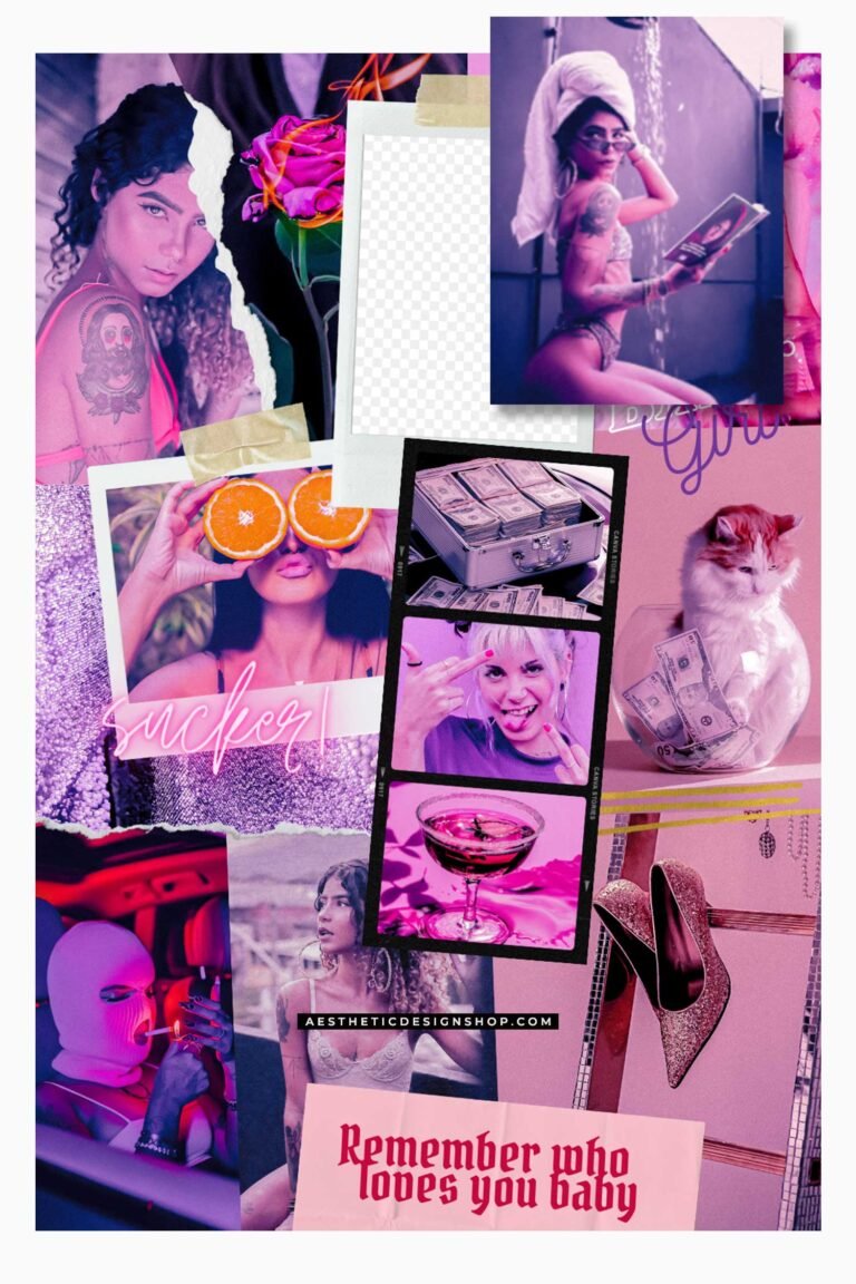 Easy-to-edit Baddie Aesthetic Canva Collage Template