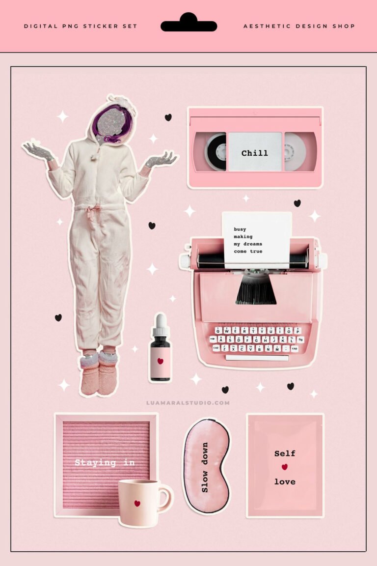staying-in-pink-sticker-set