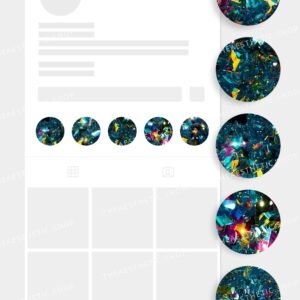 Colorful cristalyzed Instagram highlight covers