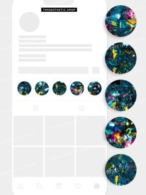 Colorful cristalyzed Instagram highlight covers