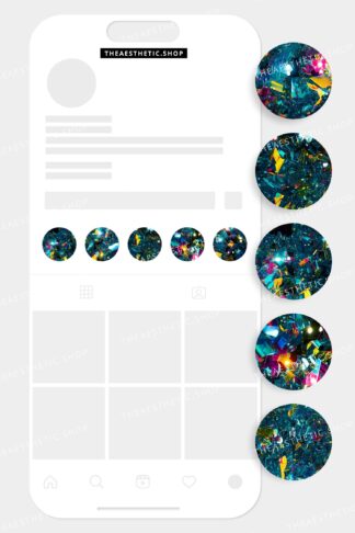 Colorful cristalyzed Instagram highlight covers