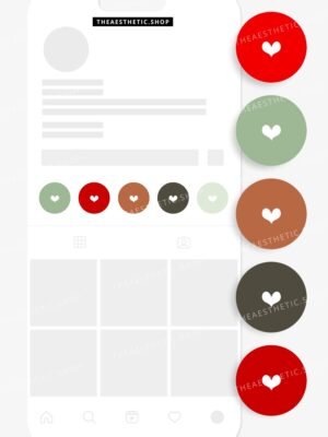 Red and sage green Instagram highlight covers