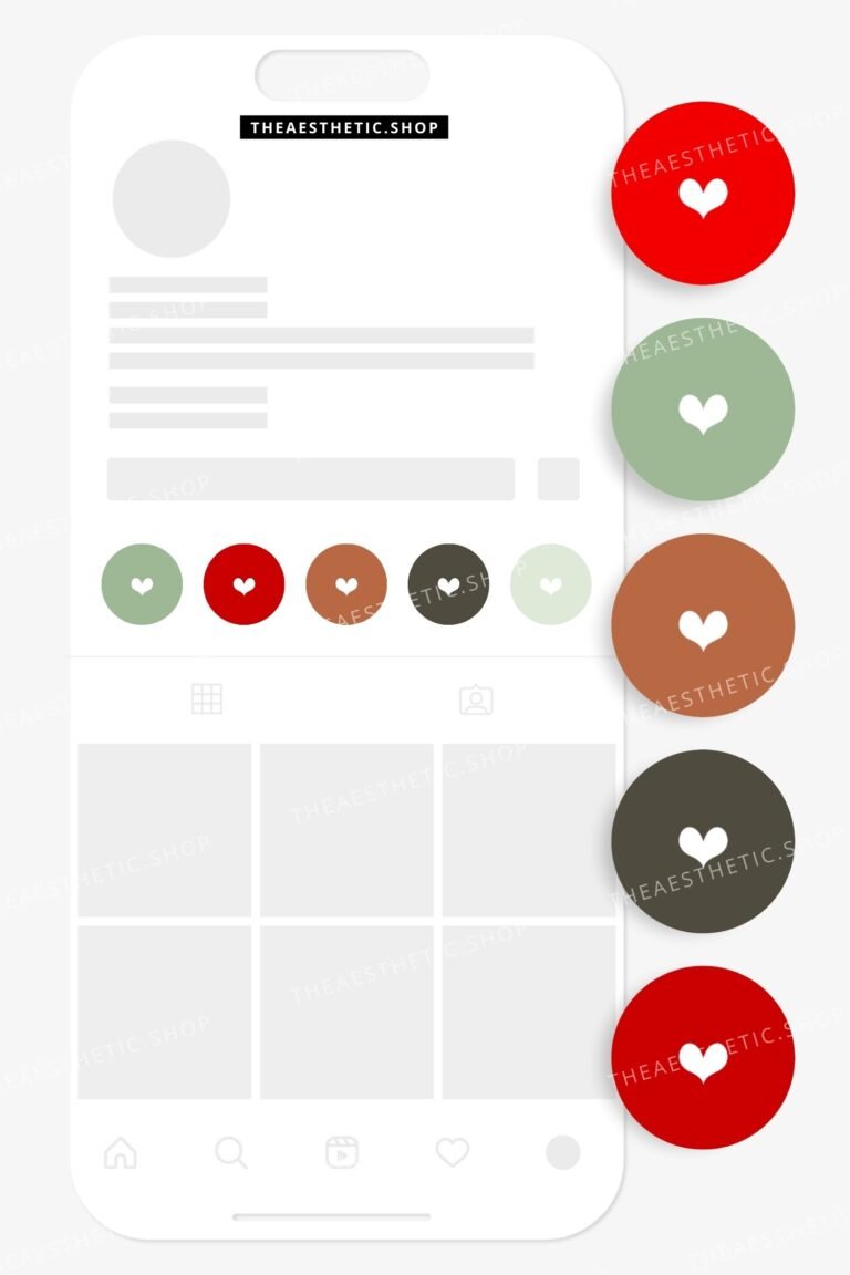 Red and sage green Instagram highlight covers