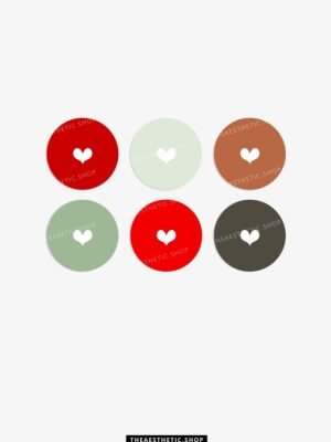 Red and sage green Instagram highlight covers