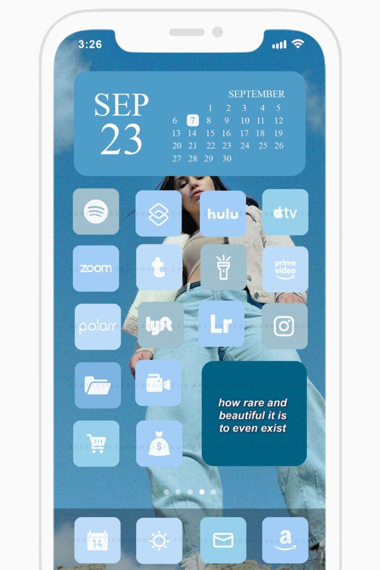 180 Blue aesthetic home screen app icons