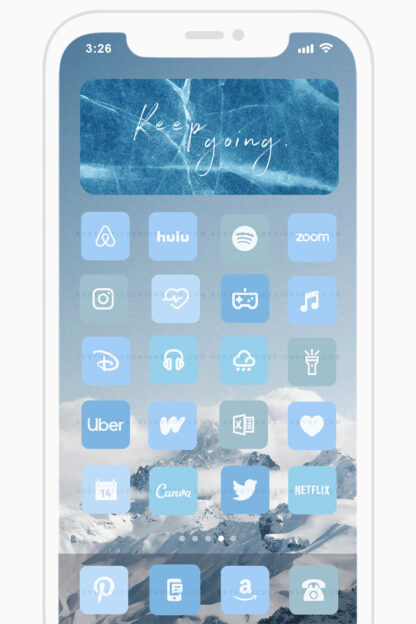 180 Blue aesthetic home screen app icons ⋆ The Aesthetic Shop