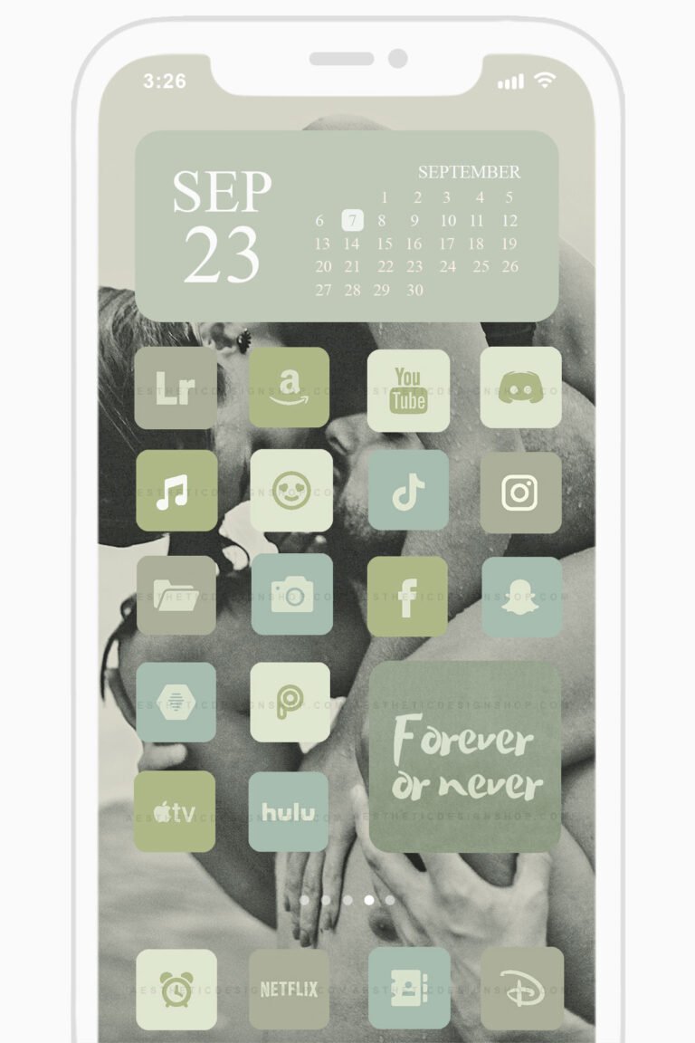 180 Sage green aesthetic app icons for home screen