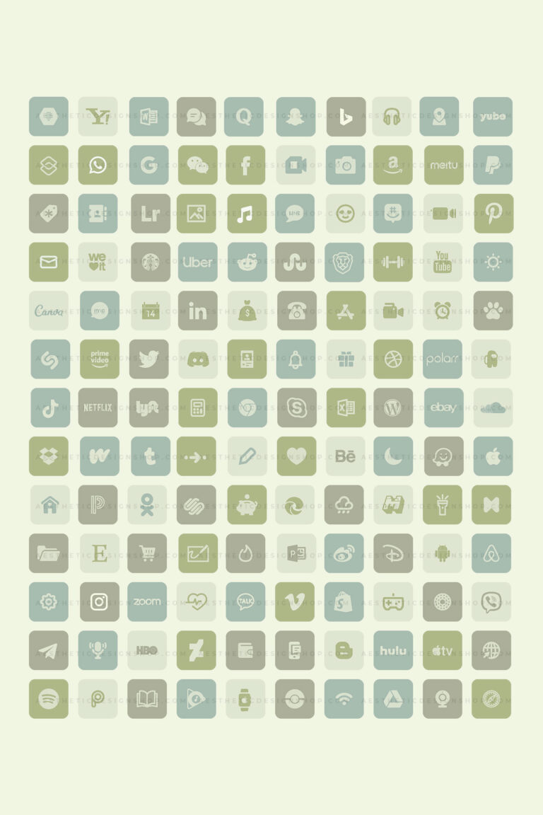 180 Sage green aesthetic app icons for home screen ⋆ The Aesthetic Shop