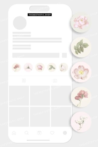 Cottagecore aesthetic pastel watercolor flower Instagram highlights