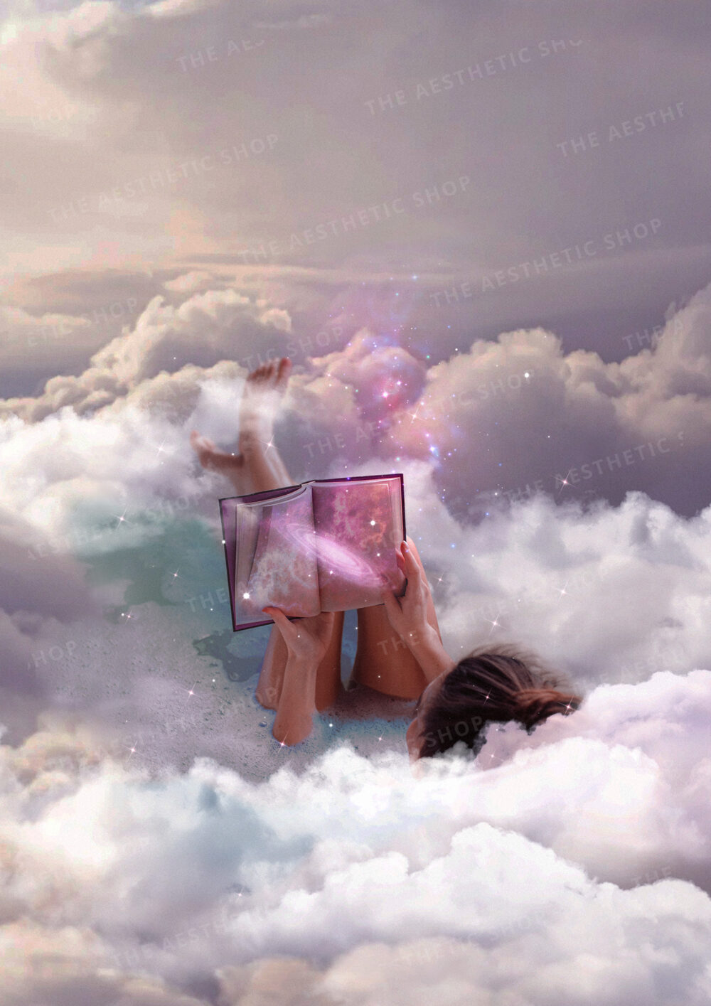 High-Resolution Aesthetic Image – "Lost in the Clouds" Dreamy Surreal Art