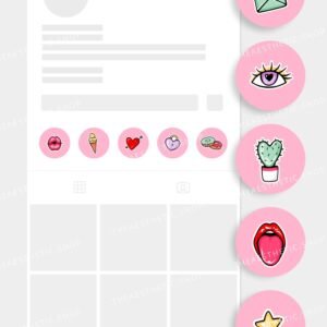 Pink background baddie Instagram highlights