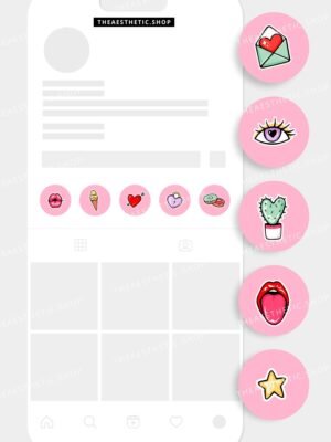 Pink background baddie Instagram highlights