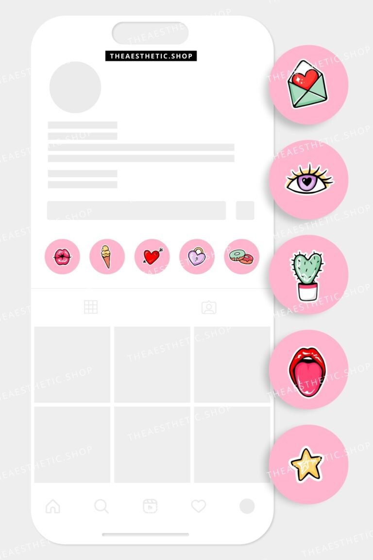 Pink background baddie Instagram highlights