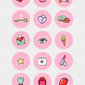Pink background baddie Instagram highlights