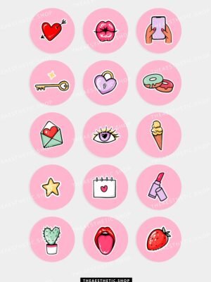 Pink background baddie Instagram highlights