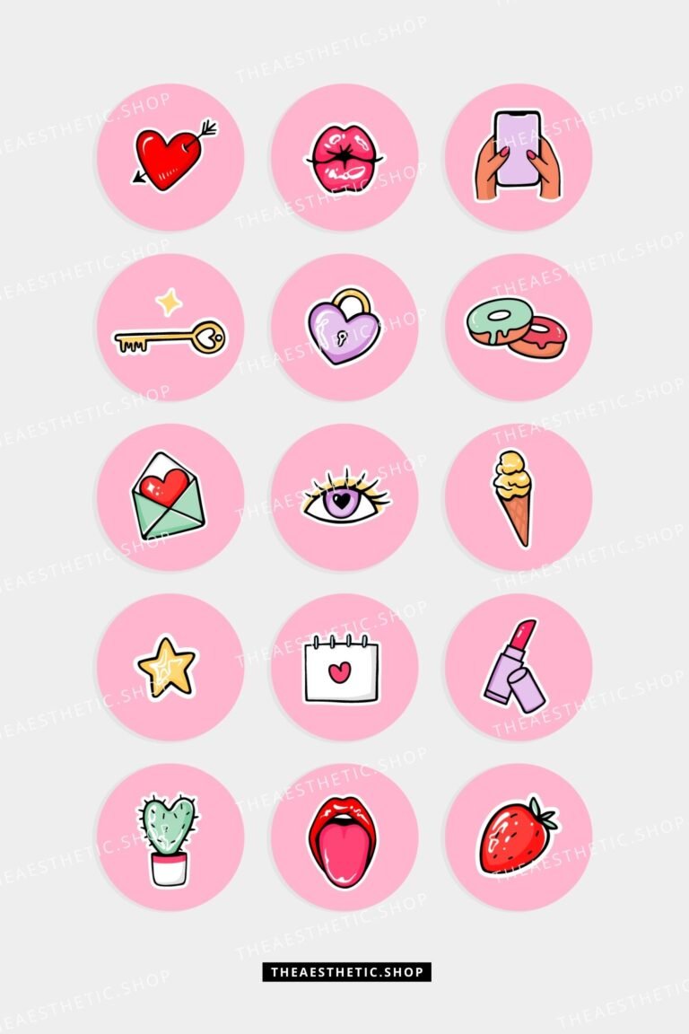 Pink background baddie Instagram highlights