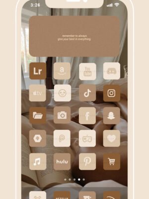 brown aesthetic app icons phone home screen ios14
