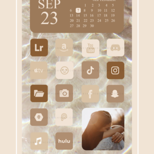 brown aesthetic homescreen app icon set