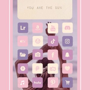 purple_0000_1 180 Purple & Cream aesthetic home screen app icons