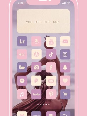 purple_0000_1 180 Purple & Cream aesthetic home screen app icons