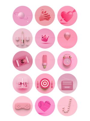 Pink-3d-Instagram-highlight-covers-1