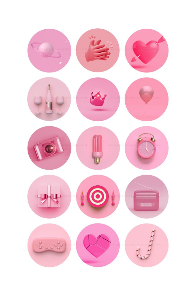 Pink-3d-Instagram-highlight-covers-1