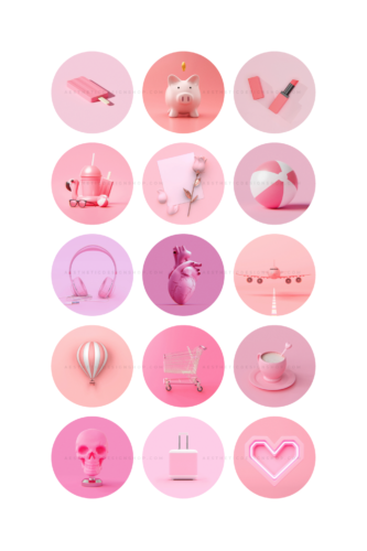 Pink 3d Instagram Highlight covers ⋆ The Aesthetic Shop