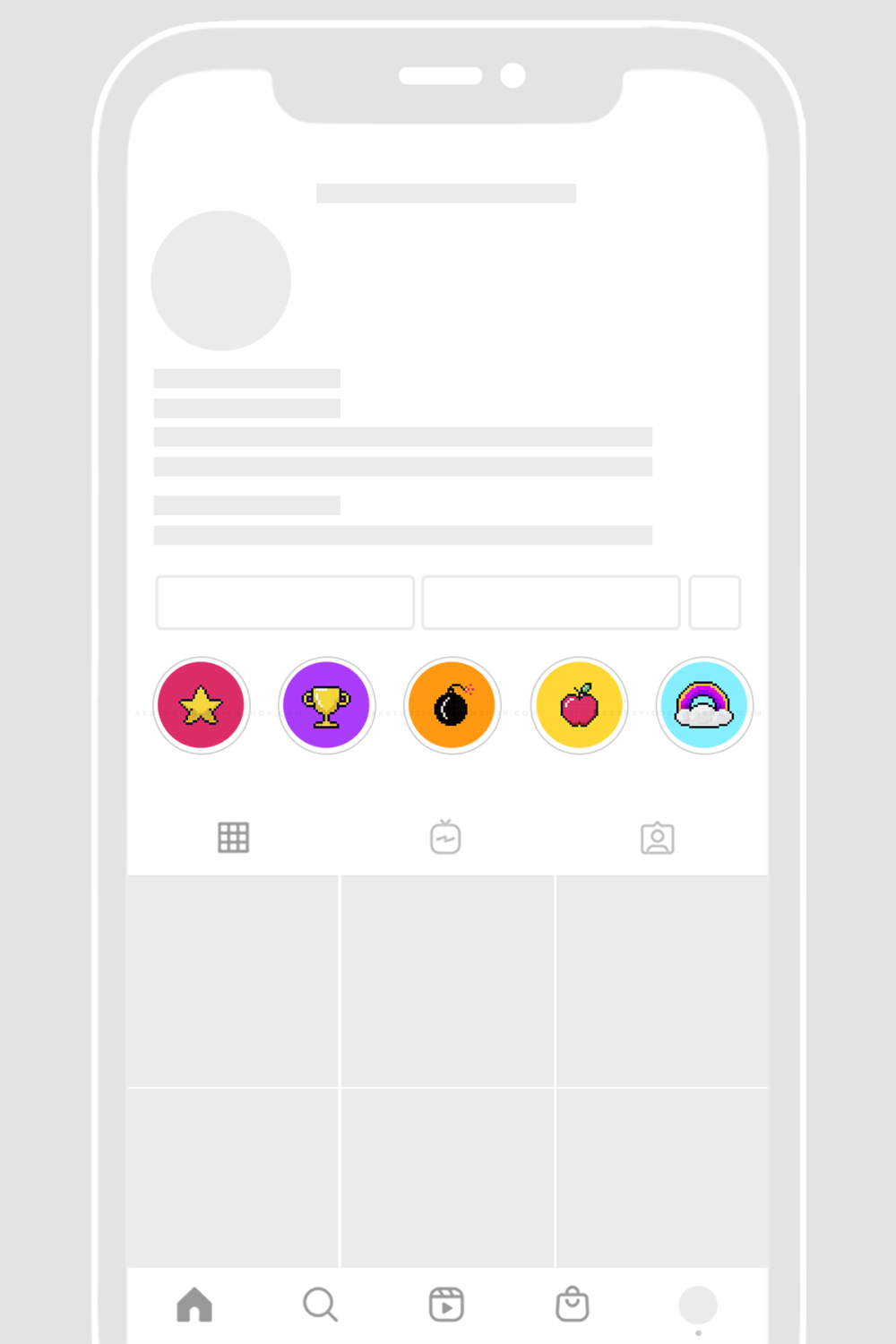 Pixelated game icon Instagram highlight covers