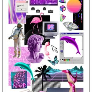 vaporwave aesthetic PNG sticker set vaporwave aesthetic PNG sticker set