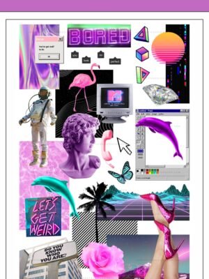 vaporwave aesthetic PNG sticker set