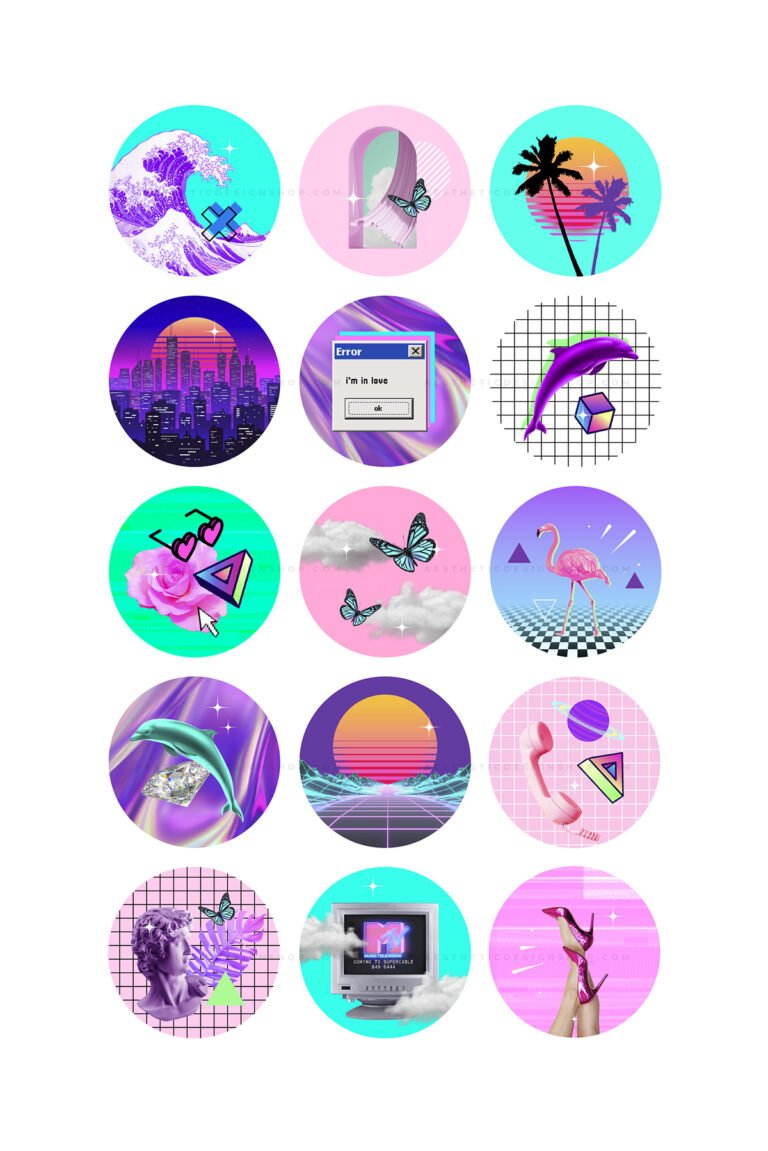Vaporwave-Instagram-Highlight-Covers